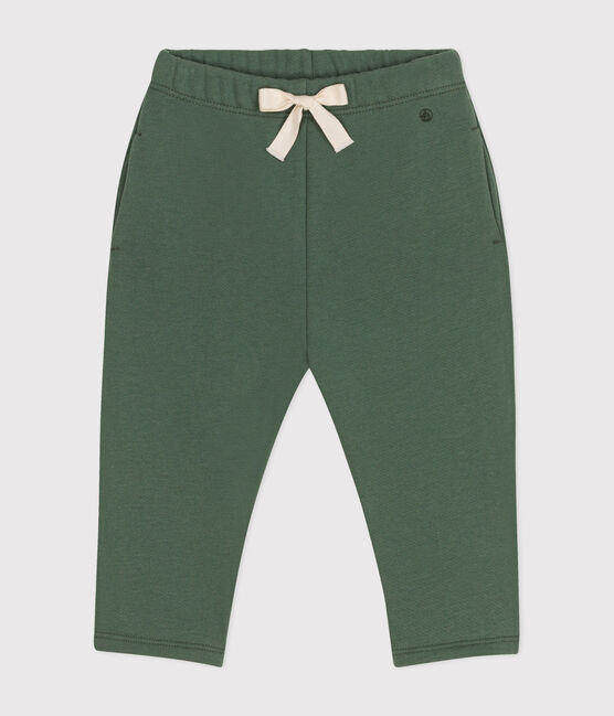 Pantaloni in tessuto felpato per bebè verde CROCO