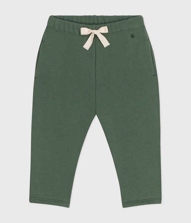 Pantaloni in tessuto felpato per beb&egrave; verde