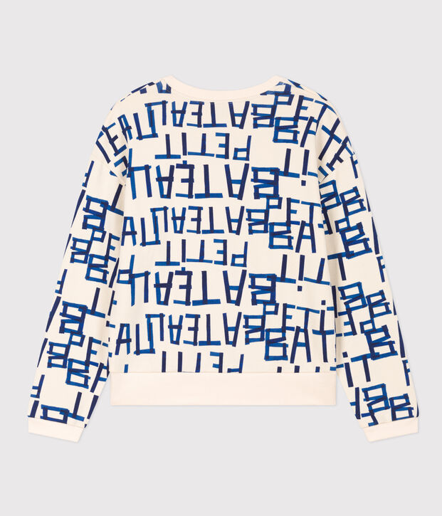 Felpa in molleton Donna ecru/multicolore
