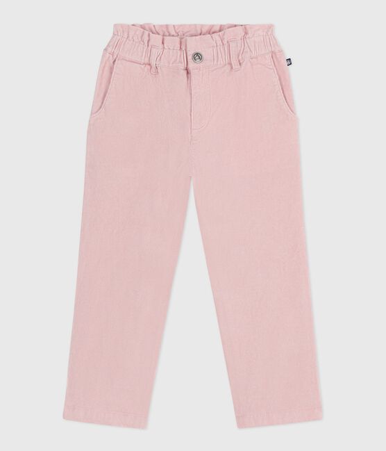Pantaloni in velluto tinta unita bambina rosa JOLI