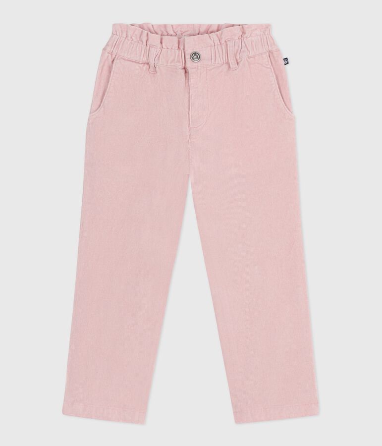 Pantaloni in velluto tinta unita bambina rosa JOLI