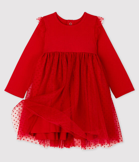 Abito a maniche lunghe da neonata rosso TERKUIT