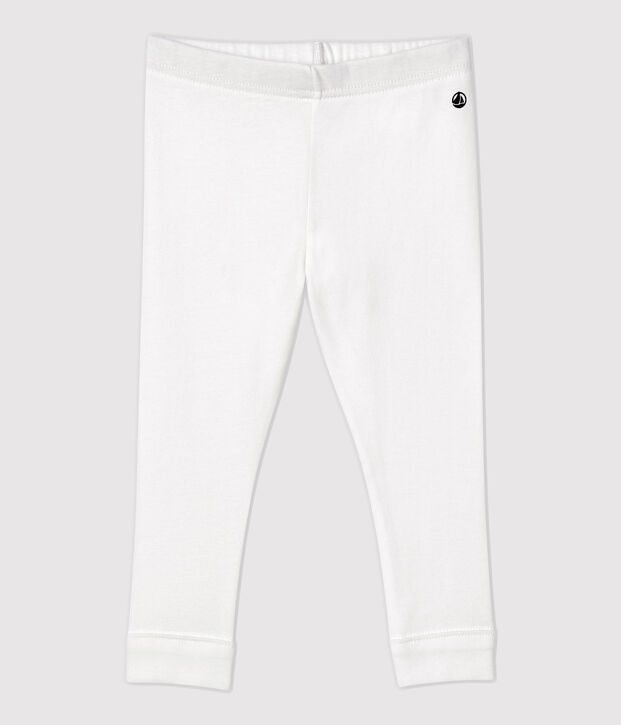 Leggins per beb&egrave; in cotone bianco