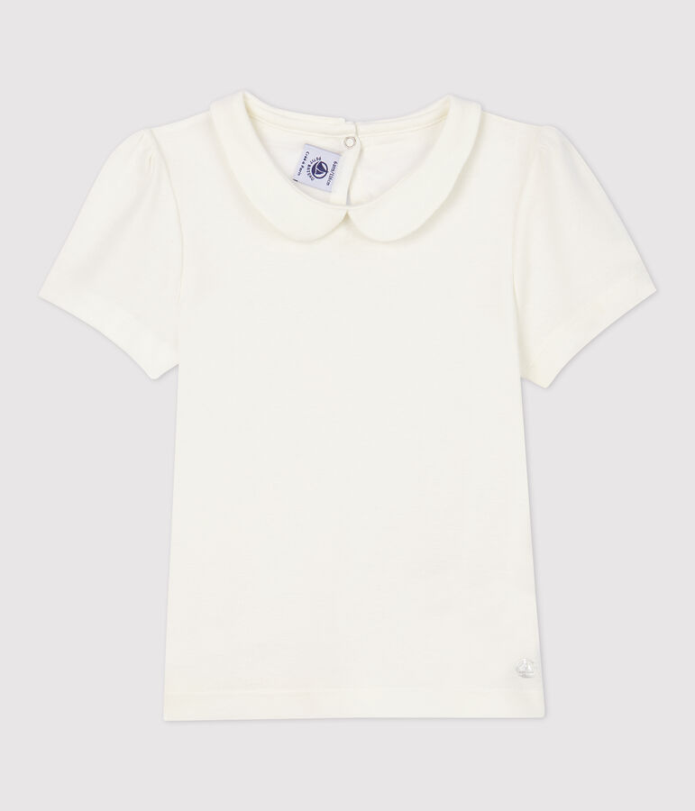 T-shirt bambina a maniche corte in cotone bianco