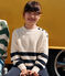 Maglione in cotone bambina bianco AVALANCHE/blu SMOKING