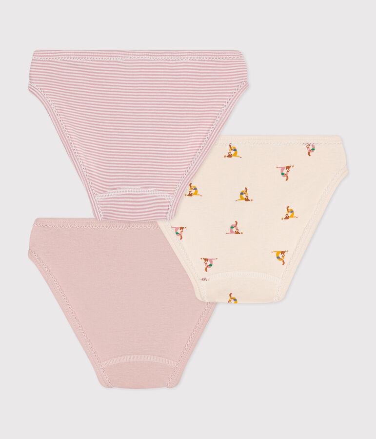 Confezione da 3 slip bambina in cotone multicolore