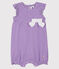 Tutina corta bebè femmina millerighe viola REAL/bianco MARSHMALLOW