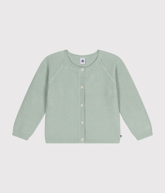 Cardigan in cotone bambina verde HERBIER