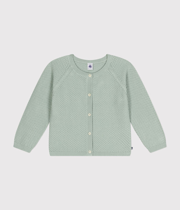 Cardigan in cotone bambina verde