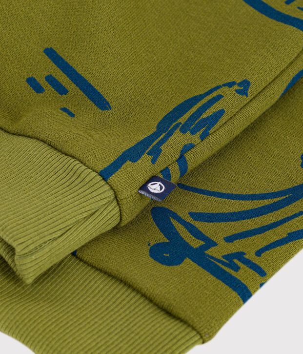 Felpa in cotone stampato bambino blu/blu