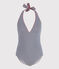 Costume intero a righe donna blu MEDIEVAL/bianco MARSHMALLOW