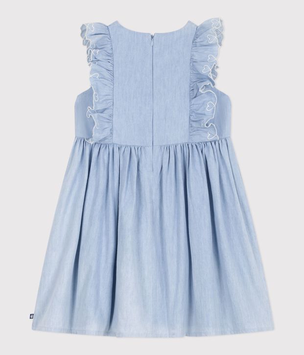 Abito senza maniche in cotone bambina blu