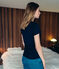 tee-shirtdonna serigrafata blu SMOKING