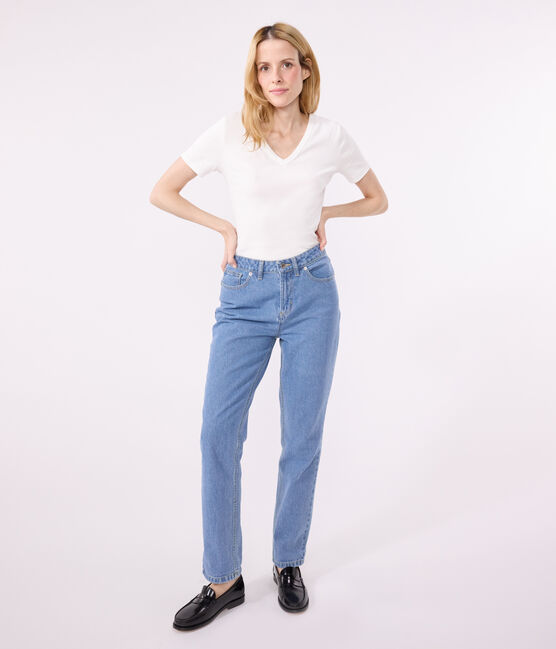 T-shirt Iconica a maniche corte a coste tinta unita donna bianco ECUME