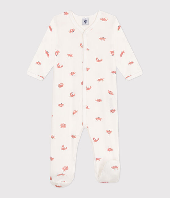 Pigiama in cotone con granchi neonato bianco MARSHMALLOW/bianco MULTICO