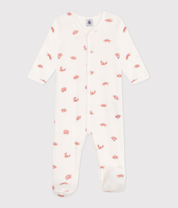 Pigiama in cotone con granchi neonato bianco/multicolore