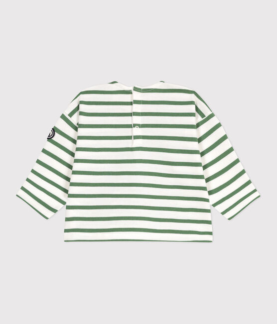 Top da marinaio per neonati in cotone spesso verde MARSHMALLOW/ PALMERAIE
