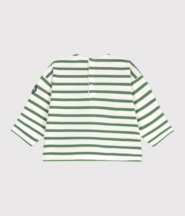 Top da marinaio per neonati in cotone spesso verde/verde