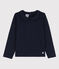 T-shirt maniche lunghe in cotone bambina blu SMOKING