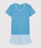 Pyjama short Femme en coton blu/multicolore