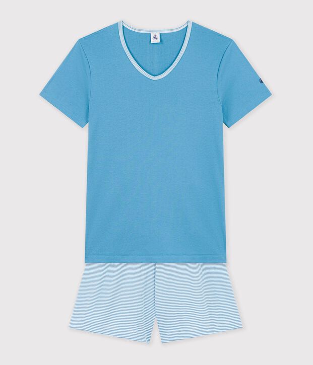Pyjama short Femme en coton blu/multicolore