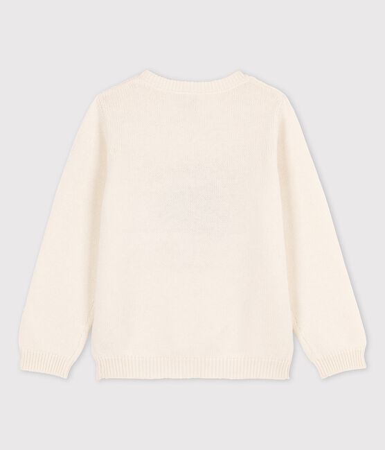 Pullover in lana e cotone bambino bianco MARSHMALLOW/ MULTICO CN