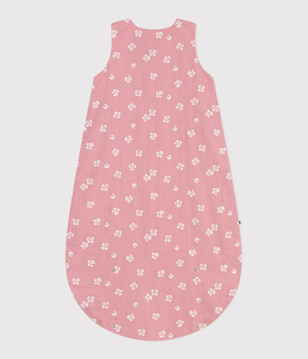 Sacco nanna neonato in cotone a fiori TOG 1 rosa/bianco