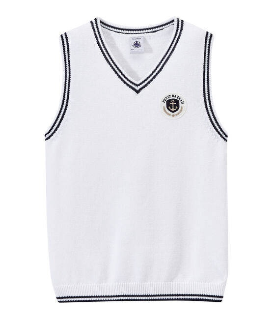 Pull bambino senza maniche con logo bianco MARSHMALLOW