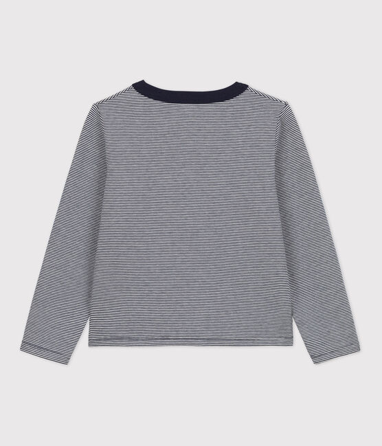 Cardigan in doppio jersey bambina blu SMOKING/bianco MARSHMALLOW