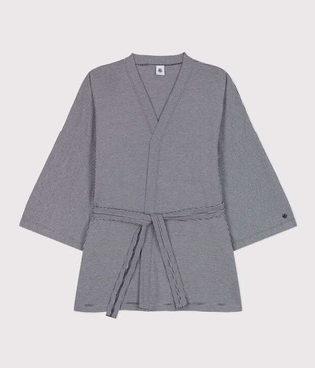 Kimono a righe donna blu/bianco