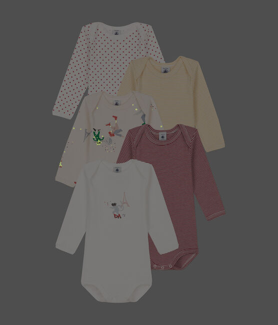 Set di 5 body a maniche lunghe Paris bebè in cotone variante 1