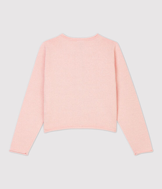 Cardigan bambina in cotone rosa MINOIS/ ARGENT