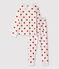 Pigiama bambino fantasia cuori a costine bianco MARSHMALLOW/rosso TERKUIT