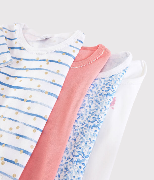 Lotto a sorpresa di 4 T-shirt a maniche corte bambina multicolore