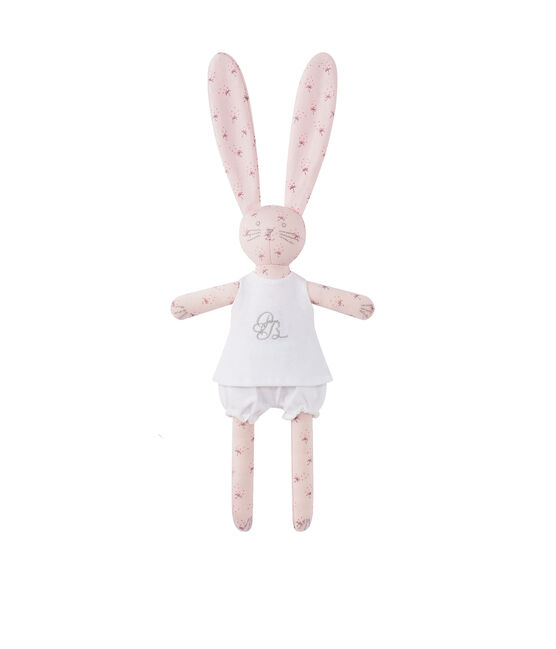 Doudou coniglietto stampato rosa VIENNE/bianco MULTICO