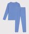 Pigiama in cotone a righe bambino blu PERSE/bianco MARSHMALLOW