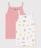 Confezione da 2 canottiere con spalline Parigi bambina in cotone variante 1