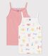 Confezione da 2 canottiere con spalline Parigi bambina in cotone