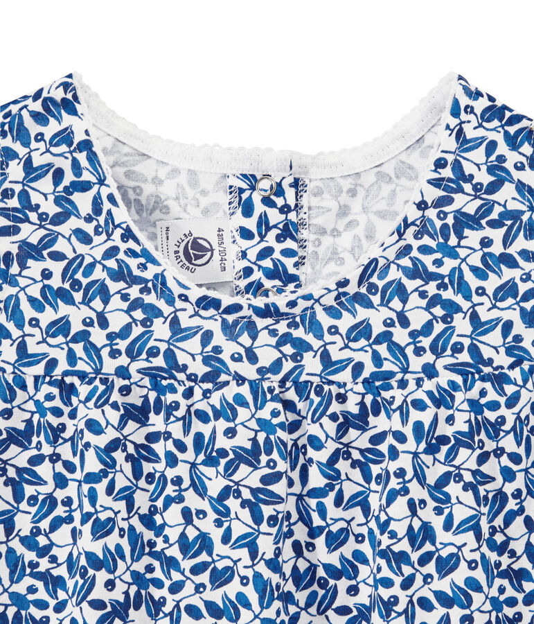 Pigiama corto bambina in jersey leggero stampato bianco/multicolore