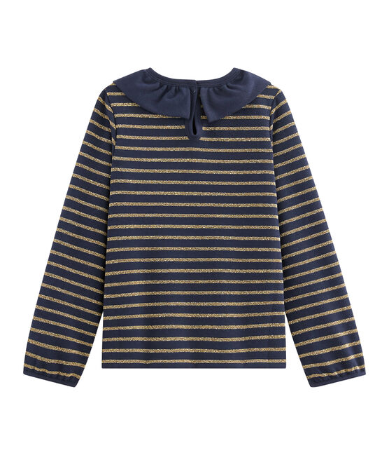 T-shirt in jersey bambina blu SMOKING/giallo OR