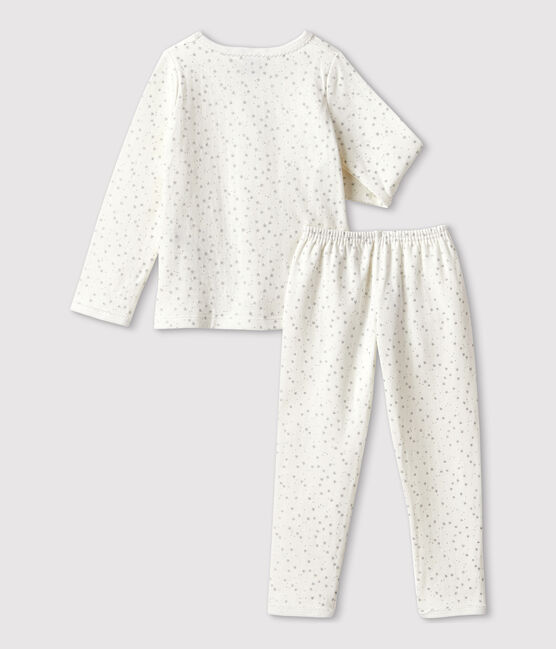 Pigiama stelle bambina in tubique bianco MARSHMALLOW/grigio ARGENT
