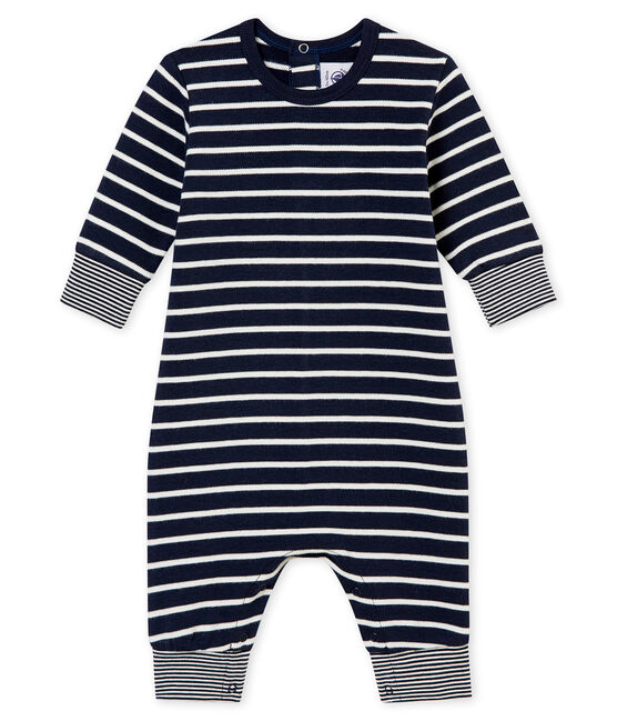 Tutina lunga iconica per bebé maschio blu SMOKING/bianco MARSHMALLOW