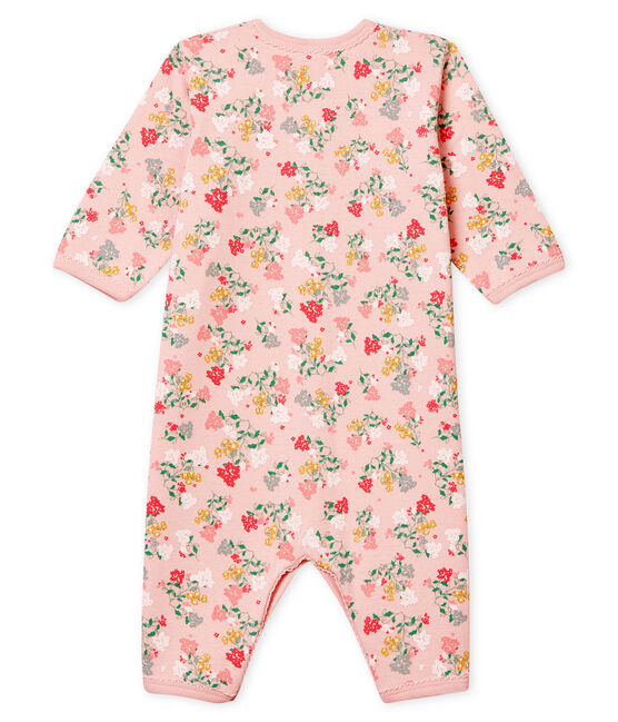 Morbida tutina pigiama senza piedi da neonata rosa JOLI/bianco MULTICO