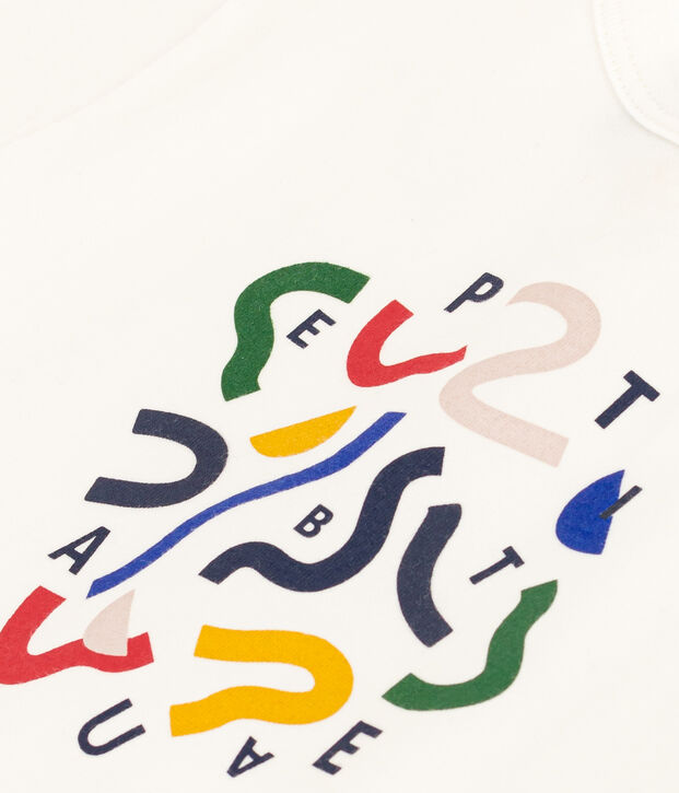T-shirt a maniche corte in jersey leggero beb&egrave; bianco