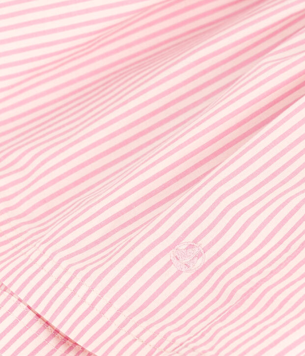 Abito manica corta in cotone bambina rosa/rosa