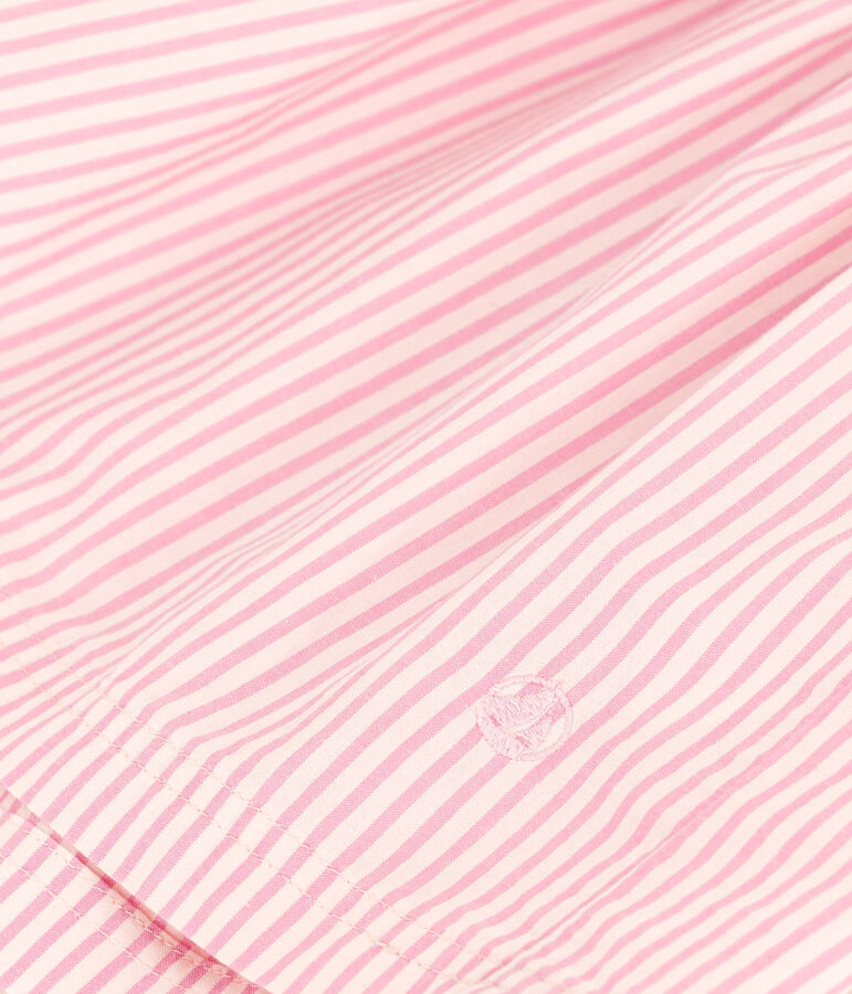 Abito manica corta in cotone bambina rosa/rosa