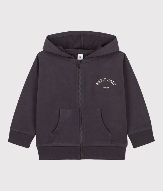 Felpa petit Boat con zip e cappuccio bambino grigio