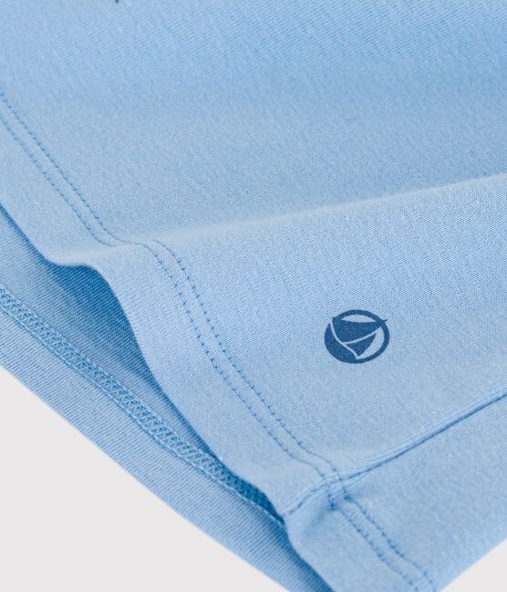 T-shirt a maniche corte in cotone tinta unita donna blu FLO