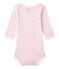 Body per bebé femmina a maniche lunghe stampato rosa VIENNE/bianco MULTICO
