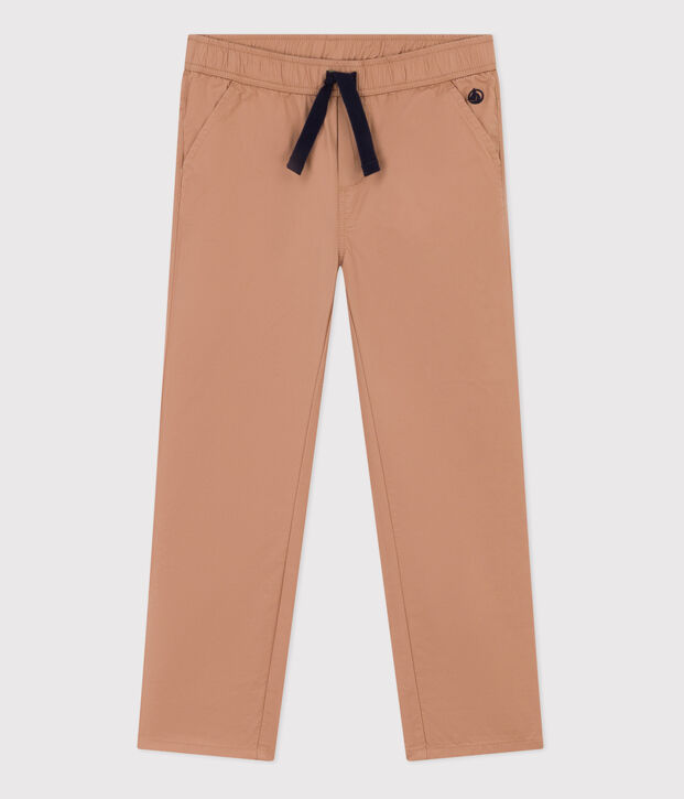 Pantaloni regular in serge di cotone bambino beige